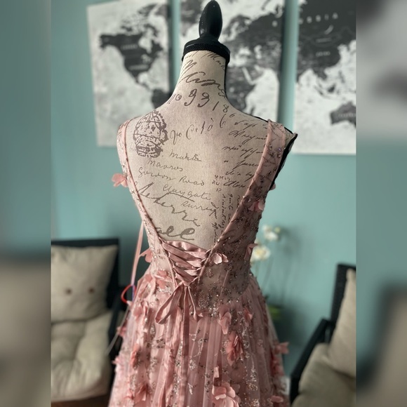 SOLD OUT Blush sparkly a line prom dress, ball gown or non traditional - Picture 5 of 5